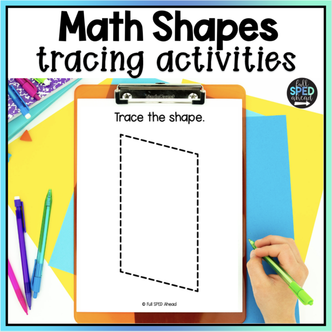 Free Tracing Math Shapes Geometry Work Task Fine Motor Skills Special Education